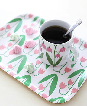 Bricka 20x27 cm, LINNEA vit 