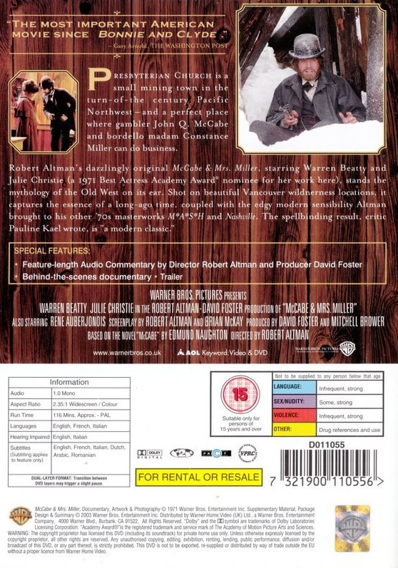 McCabe & Mrs. Miller (ej svensk text) - 2