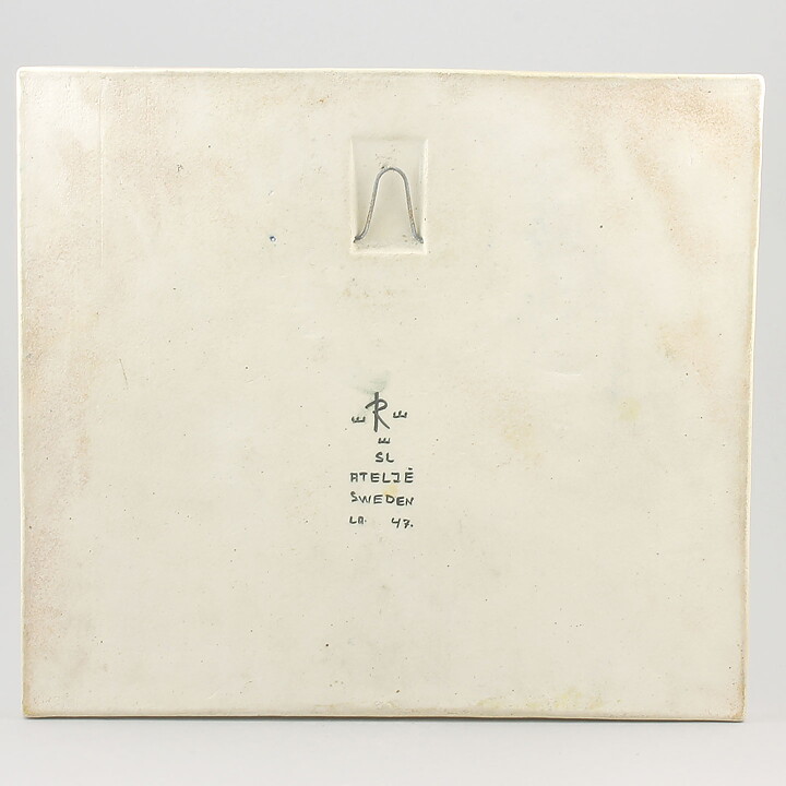 シルヴィア・レウショヴィウス  鳥と花の陶板   Wall Plaque   1960年代 32 cm