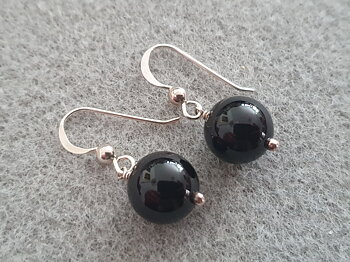 Onyx kula 10mm örhänge örkrok 925-silver