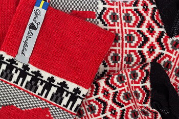 DALARNA RÖD , CHAUSSETTE EN LAINE MÉRINOS
