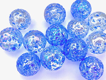 Spelkula Glitter Blå 16 mm