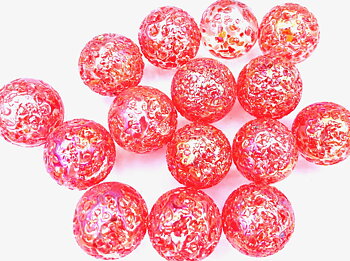 Spelkula Glitter Röd 16 mm