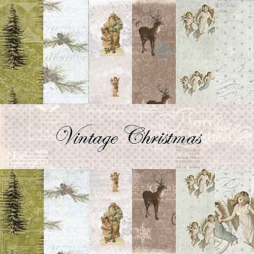 Pappersblock Vintage Christmas 30 st 12" x 12"