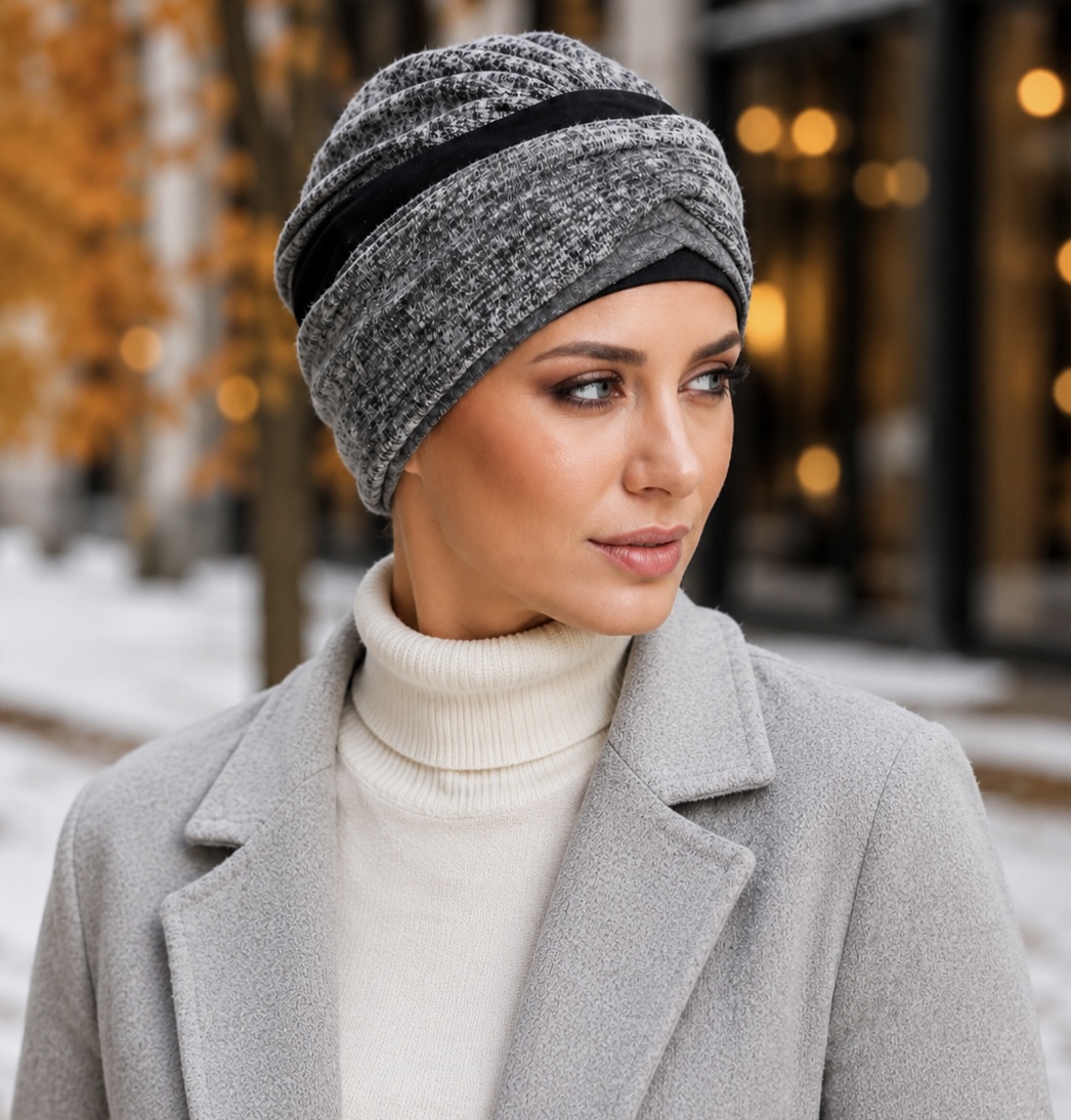 Ella, varm turban med 2 pannband