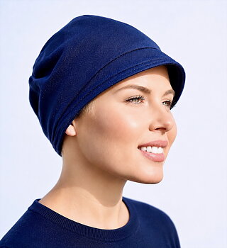 Elsa mörkblå, turban med skärm 