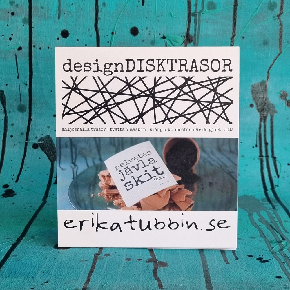 Logo sign designDISKTRASOR (Skittrasa) 17x18 cm - reversible table sign