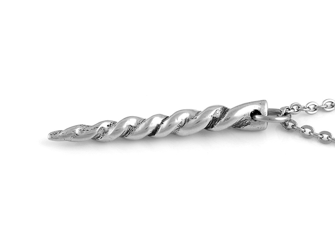 Enhörningshorn Halsband, Fantasy Smycke i Tenn - 2