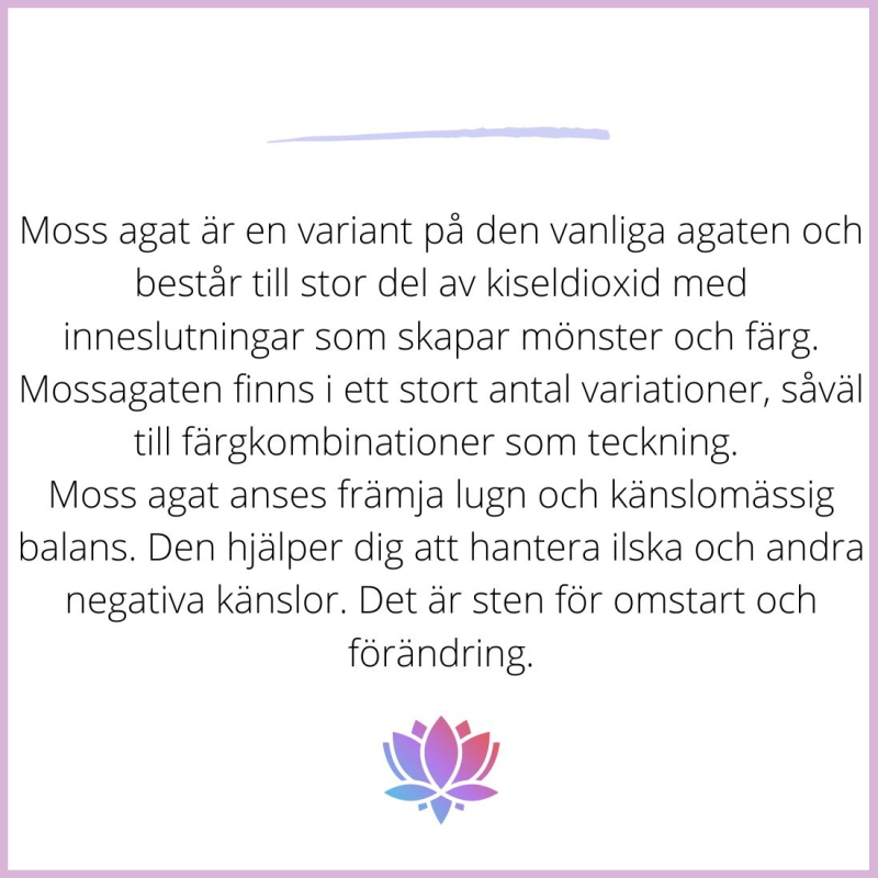 Mossagat 8mm halvädelsten - 2