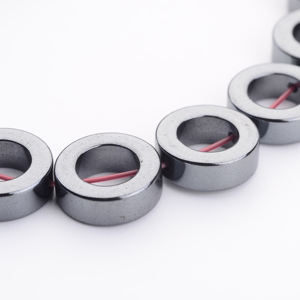 Hematit svart ringar 12mm halvädelsten - 2