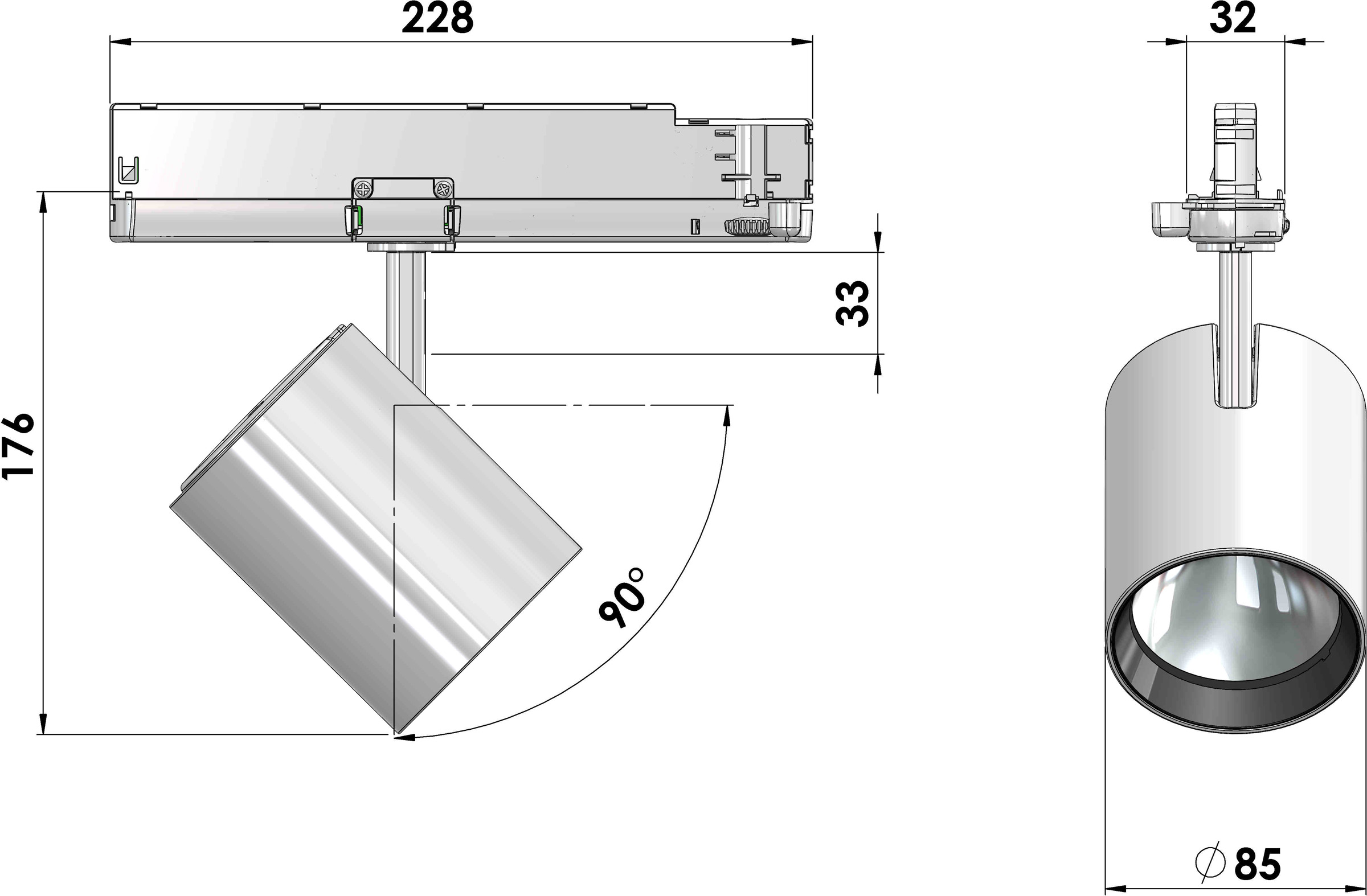 Slim + LED 23W, 2750lm - Vit - 3