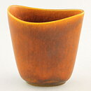 Gunnar Nylund (1958) Brown Triangular Vase 10 cm