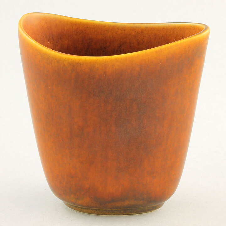 グナー・ニールンド フォルムが芸術的な茶色の花瓶 Vase 1960年代  10cm