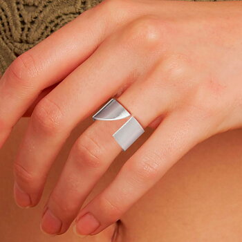 Kelim Edge ring silver