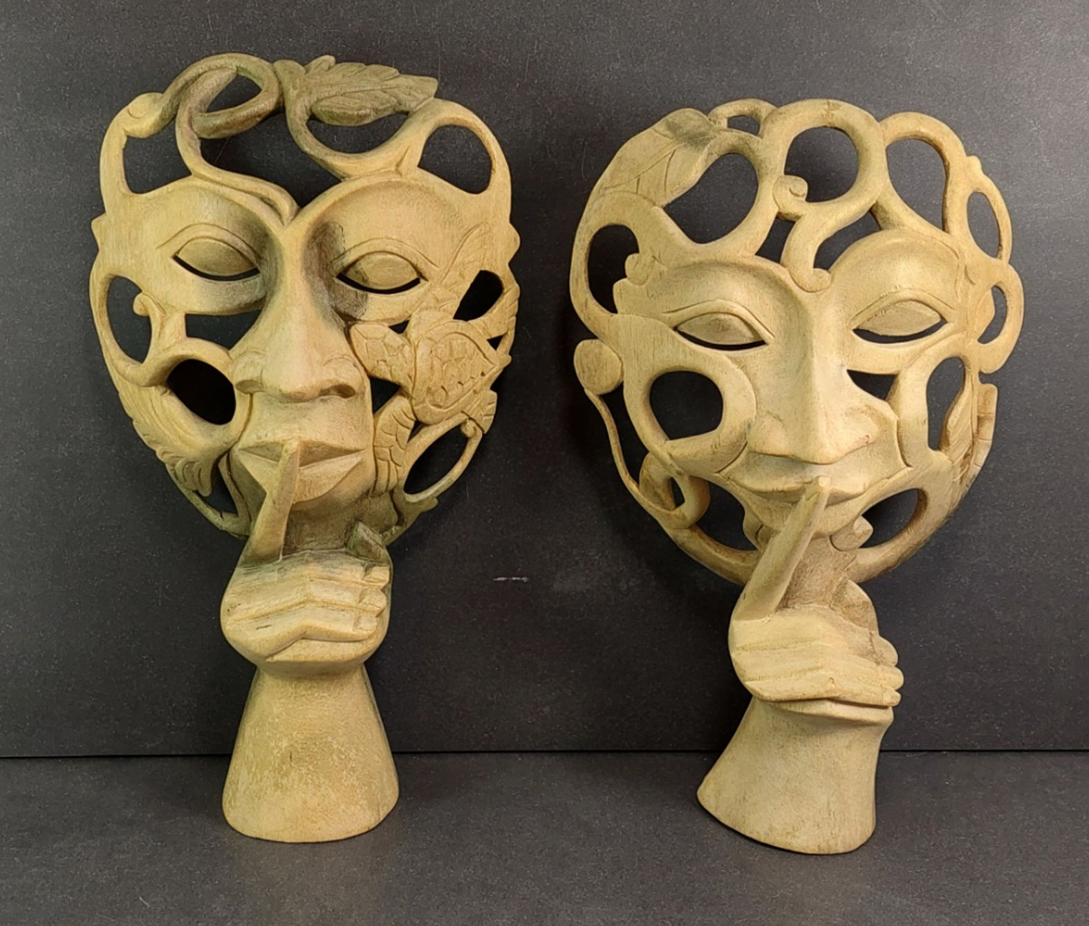 Balinesisk Hibiskus trä Teater  Mask  