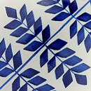 Karin Björquist (Indigo 1952) Swelling Vase with Blue Leaf Decor 27 cm