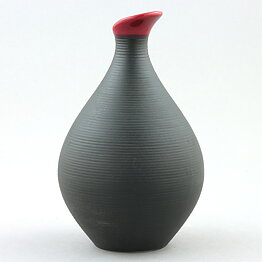 Carl-Harry Stålhane (Bahia 1950s) Black Vase with Red Top 14 cm
