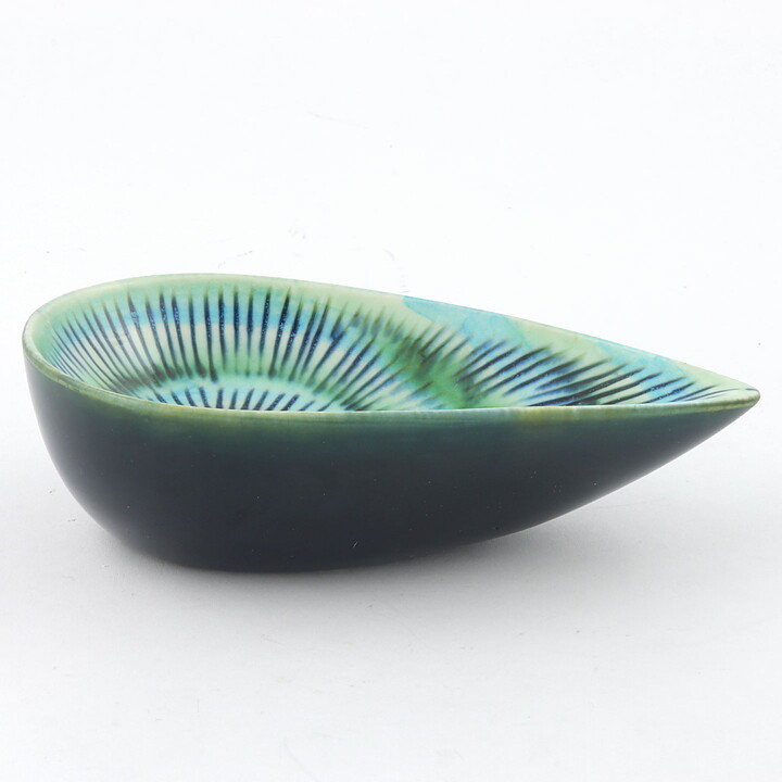 Lisa Larson (Advent 1956) Blue/Green Candleholder with Drop Form 14 cm