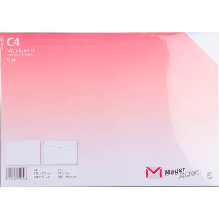 Kuvert C4 vit fukthäft 5/fp - 2