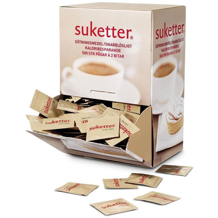 Suketter   500 påsar á 2 st/fp