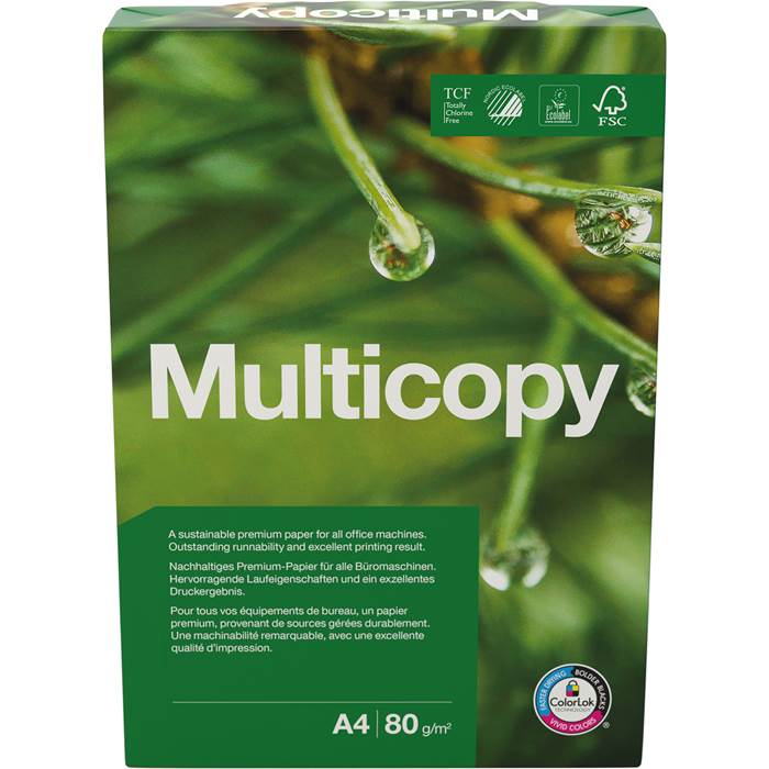 Papper Multicopy A4 80g 500/pk - 2