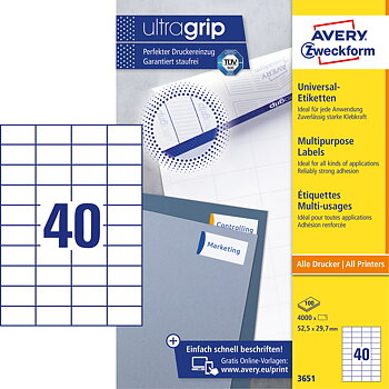 Etikett 3651 52,5x29,7mm 4000