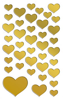 Stickers hjärtan guld 76/fp