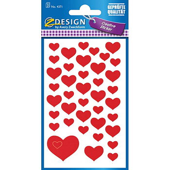 Stickers hjärtan röda 114/fp