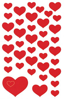 Stickers hjärtan röda 114/fp