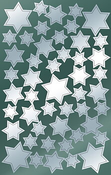 Stickers stjärnor silver 90/fp
