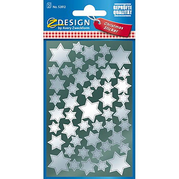 Stickers stjärnor silver 90/fp