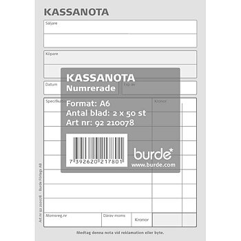 Kassanota 100x150 2x50 numrera