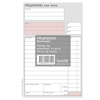 Följesedel A5 2x50