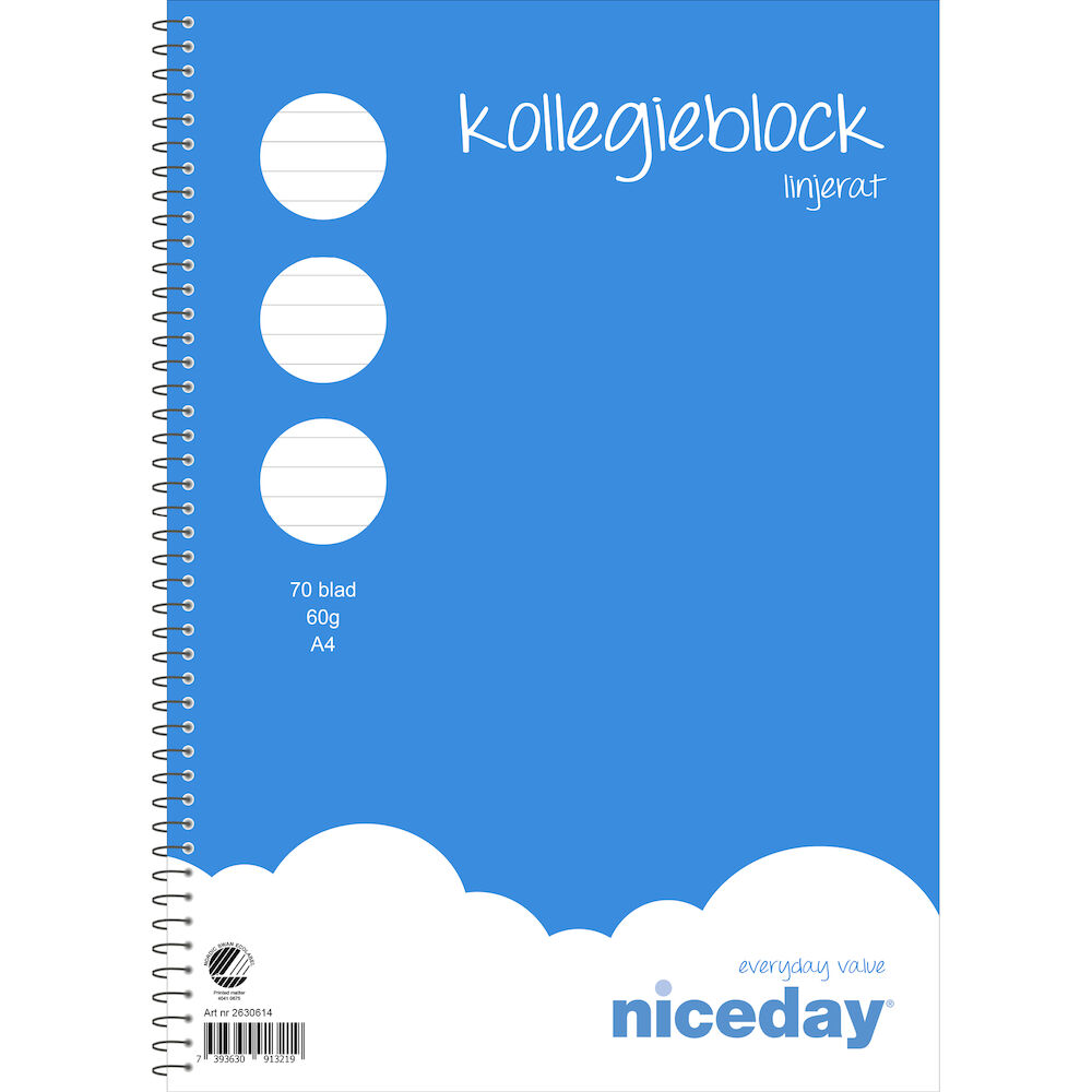 Kollegieblock A4 70bl 60g linj - 2