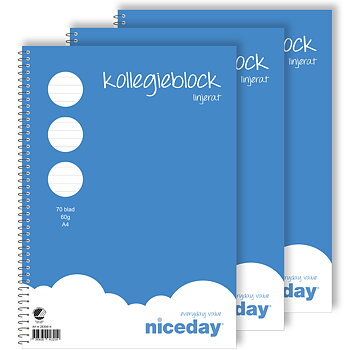 Kollegieblock A4 lin 60g 3/fp