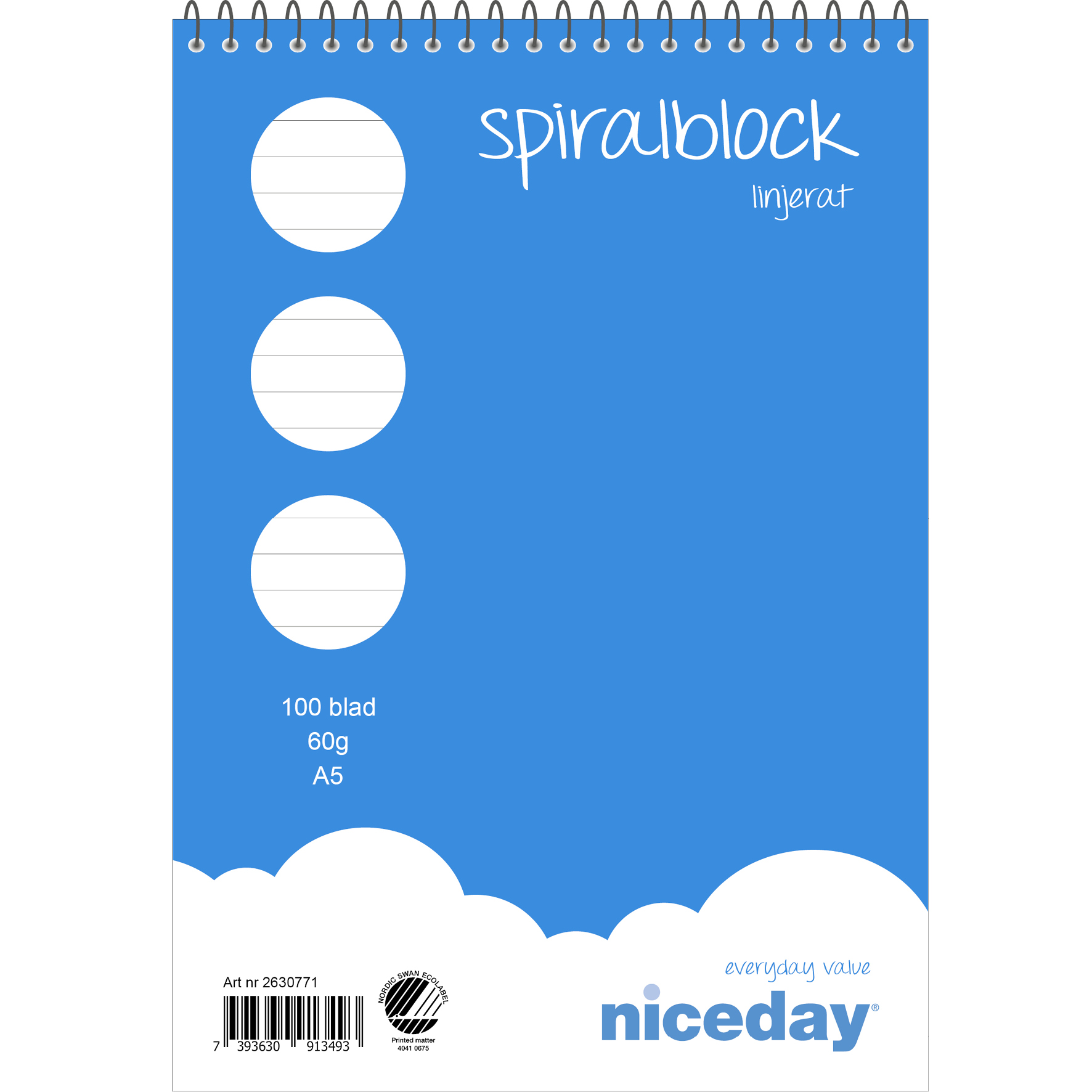 Spiralblock A5 100blad linj - 2
