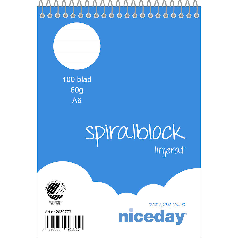Spiralblock A6 100blad linj