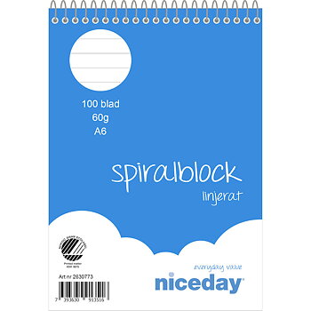 Spiralblock A6 100blad linj
