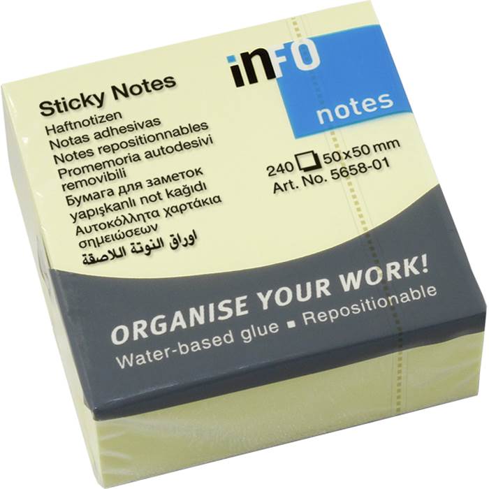 Notiskub Mini 50x50mm gul - 2
