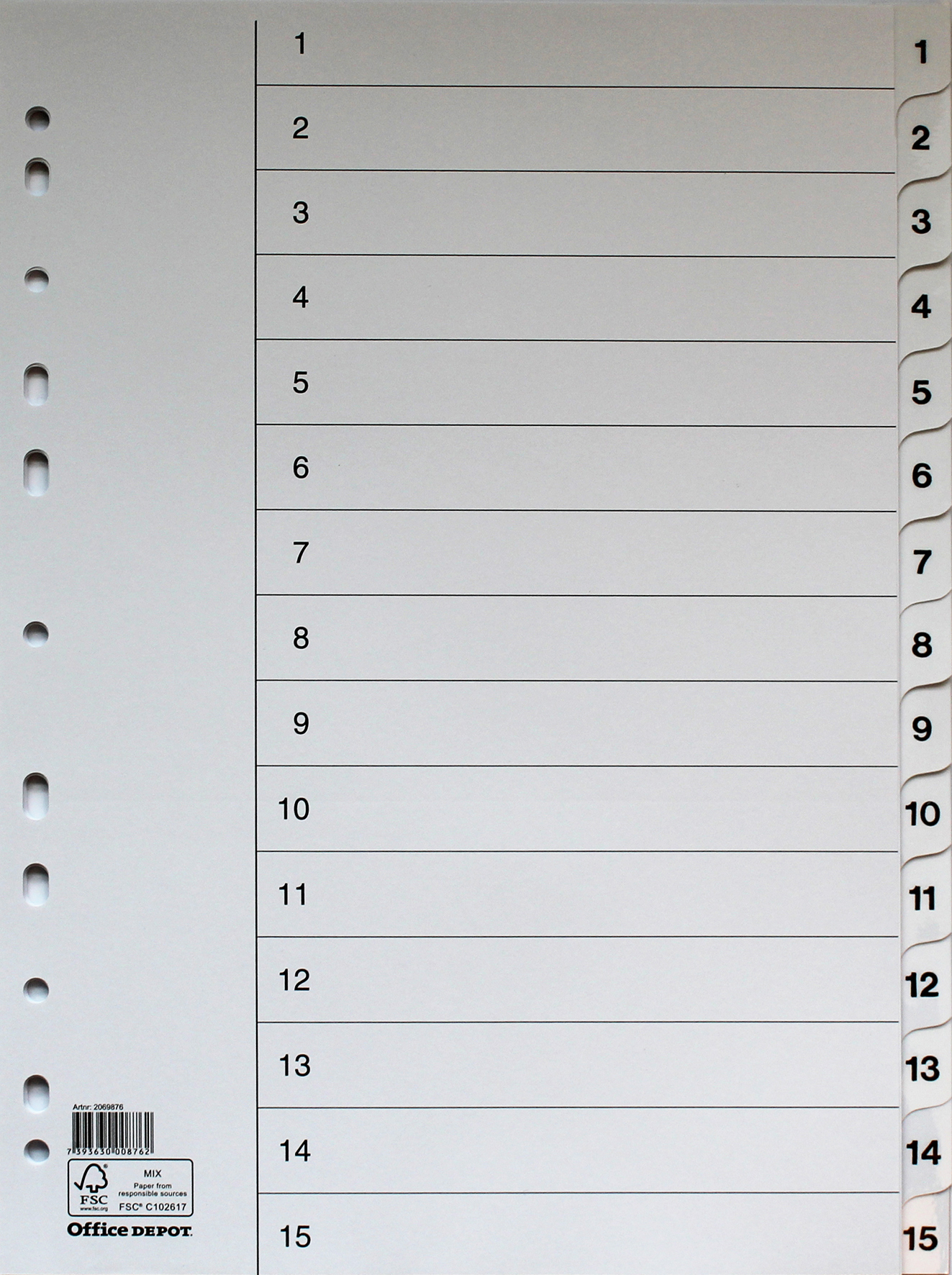 Register flikförstärkt A4 1-15