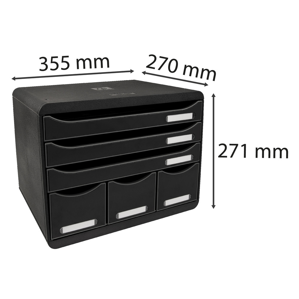Box Exacompta 6lådor svart - 2