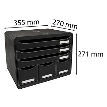 Box Exacompta 6lådor svart