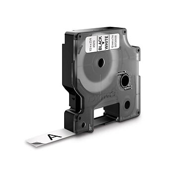 Märkband Dymo D1 sva/vit 12mm