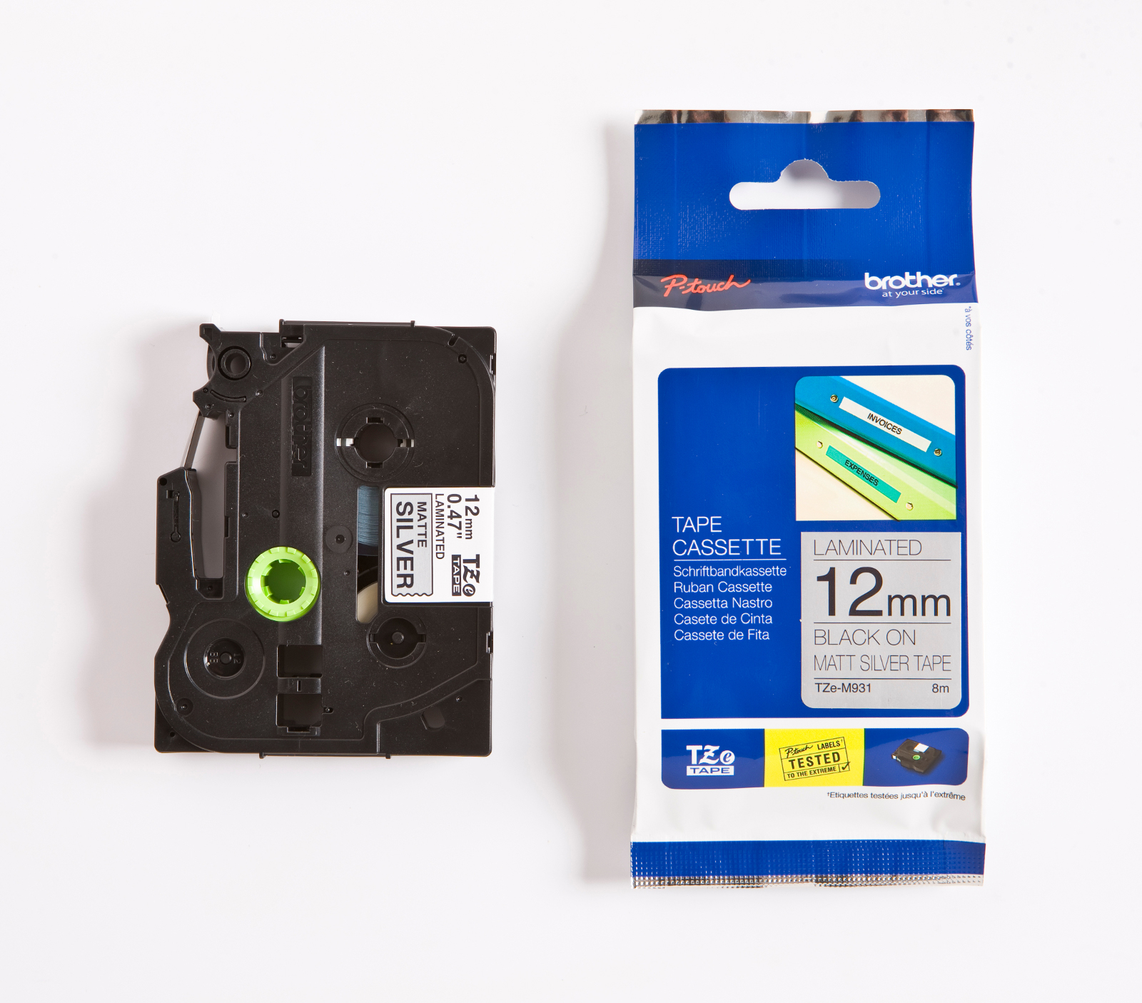 Märkband TZeM931 12mm sva/silv