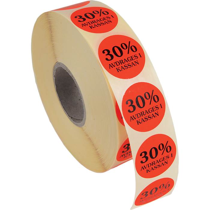 Etikett 30% avdrages 2000/rl - 2