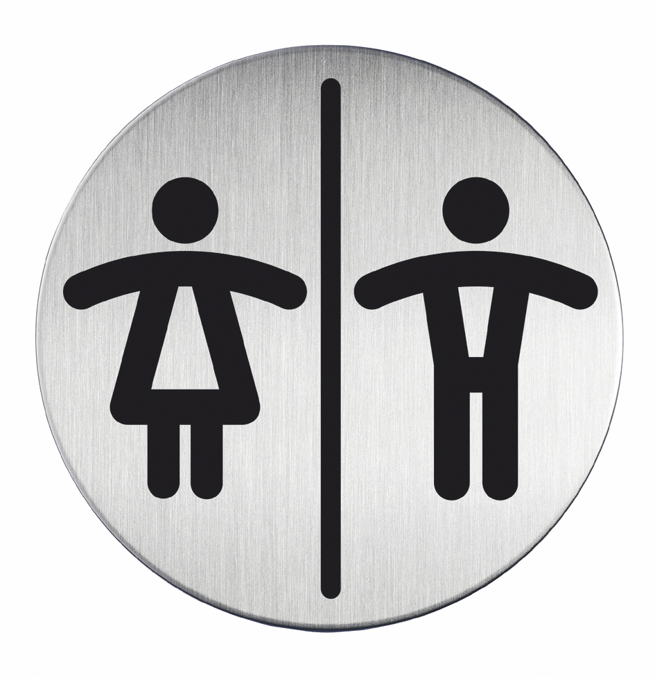 Symbolskylt WC D/H Ø83mm