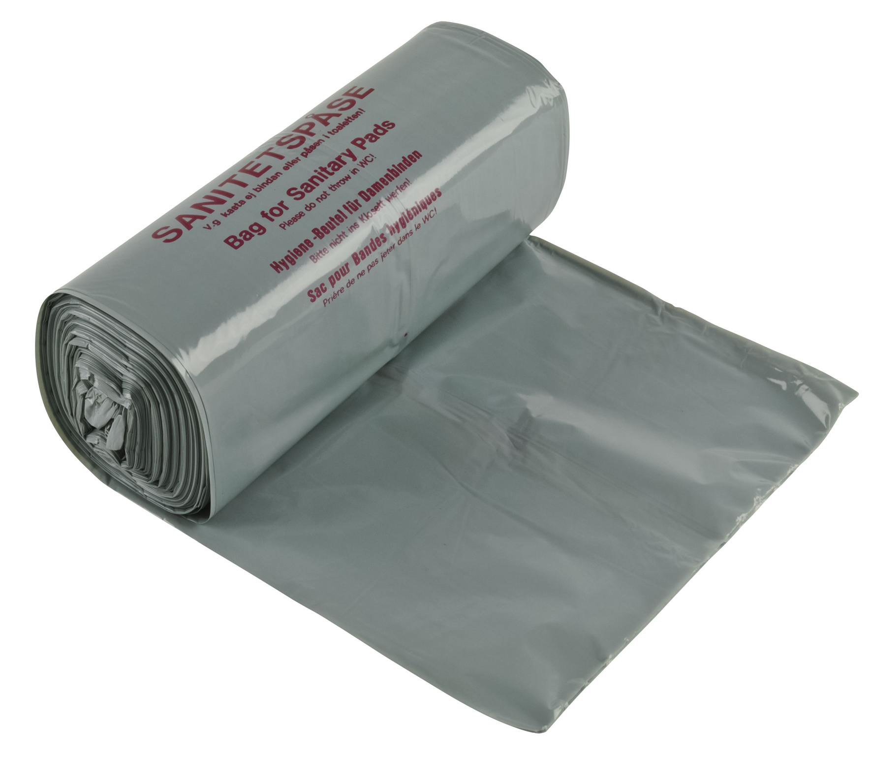 Sanitetspåse plast grå 100/rl