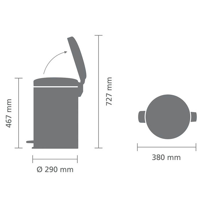 Pedalhink NI 20L matt stål - 3