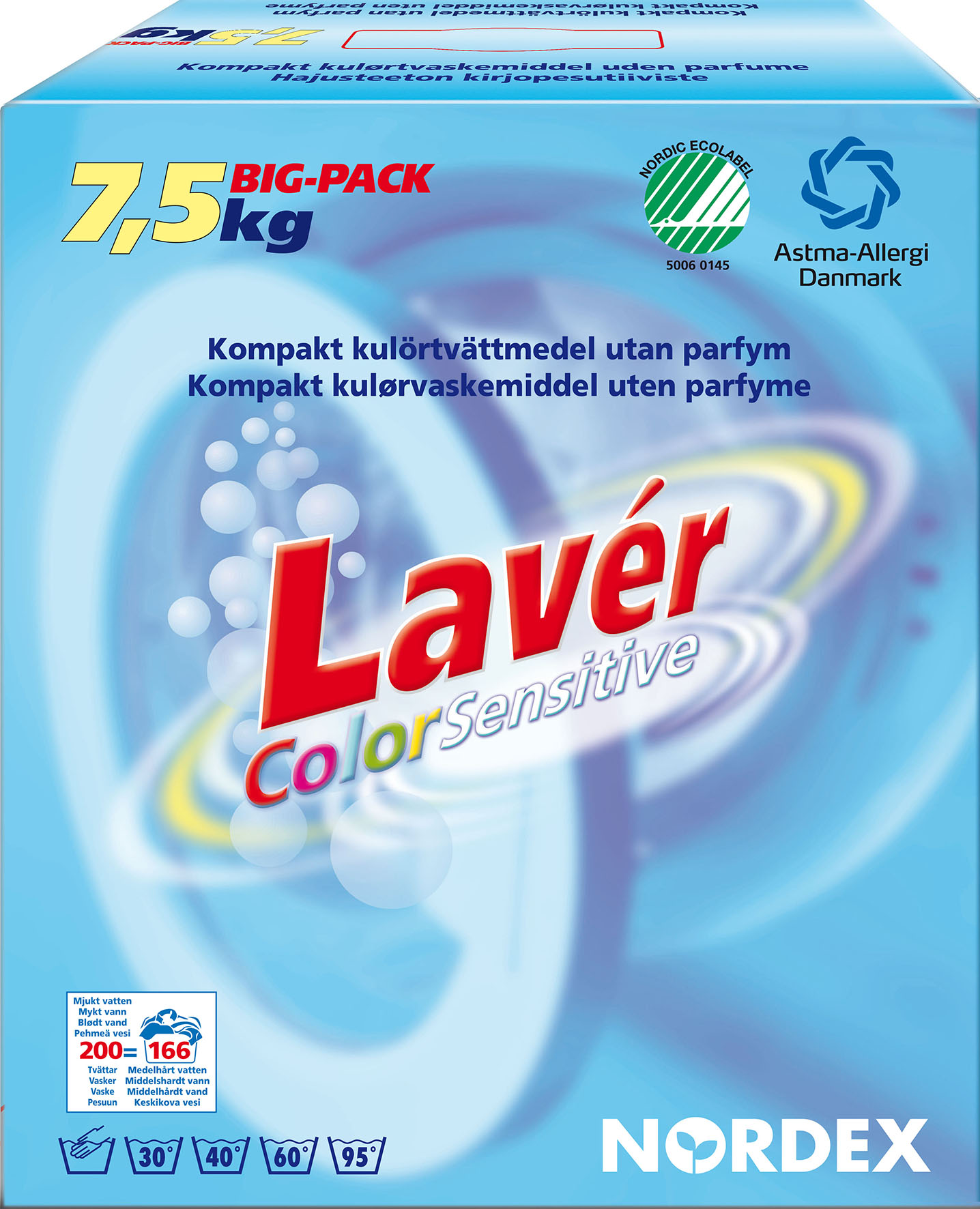 Tvättm. Lavér Color Sens 7,5kg