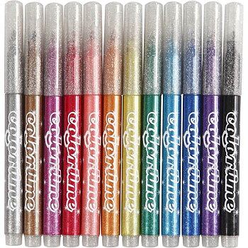 Tuschpennor glitter 12/fp